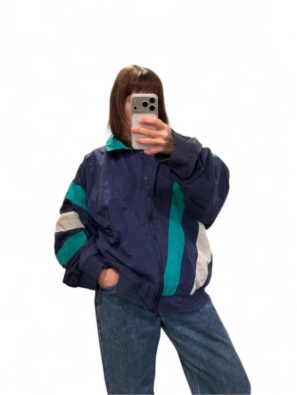 Vintage 90s DASH Colorblock Windbreaker Jacket XL